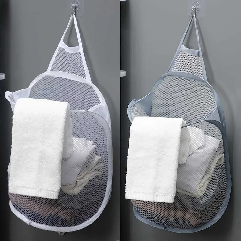 Baby Clothing Wardrobe - Dobrável Mesh Pendurado Cesta De Lavanderia,