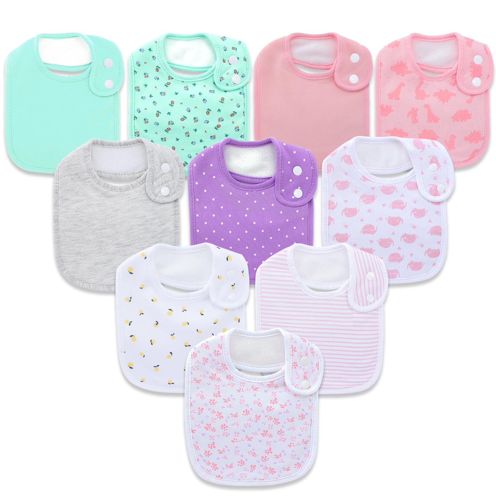 Printed Bibs Pack - Conjunto de 10 Babadores Bandana para