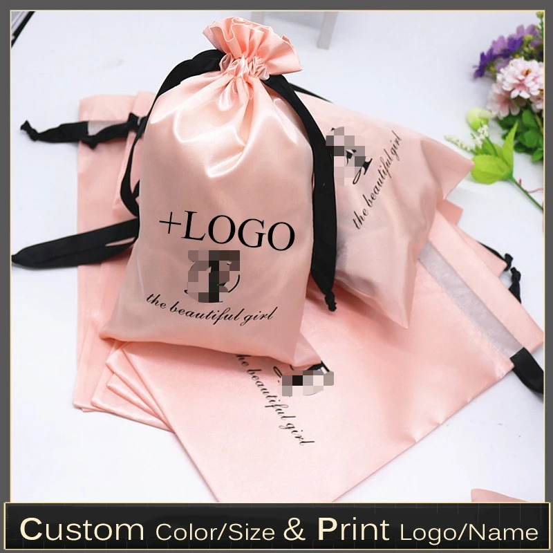 Baby Clothing Bag - 20 pces bebê rosa cetim seda