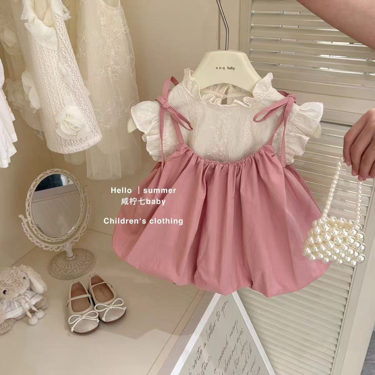 Bebê menina suspender vestido  - Baby Clothing Korea avaliação e preço